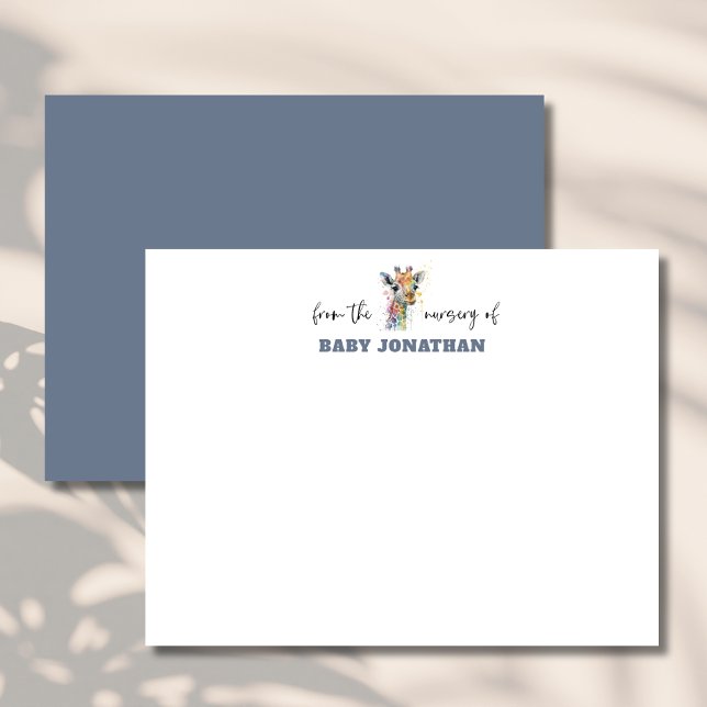 Watercolor Giraffe Classic Nursery Note Card Einladung (Von Creator hochgeladen)