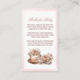 Watercolor Girl Bücher für Baby Shower Einlage Begleitkarte