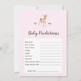 Watercolor Girl Deer Baby Shower Predictions Game
