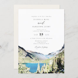 Watercolor Glacier Nationalpark Hochzeit im Freien Einladung