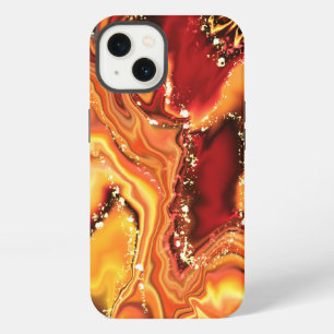 Watercolor Glitter Orange Gold iPhone / iPad Hüll 13 Hülle