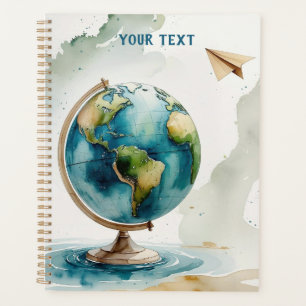 Watercolor Globe Kunst - Wo auch immer Sie hingehe Planer