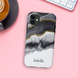 Watercolor Gold Black Personalize Case-Mate iPhone Hülle