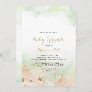 Watercolor Gold Confetti Baby Sprinkle Einladung