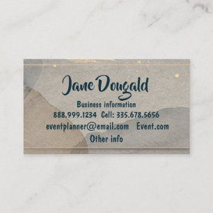 Watercolor Gold Gray Graues, formales einfaches Ha Visitenkarte