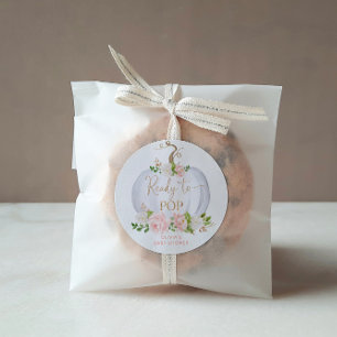 Watercolor-Gold-Kürbis bereit zu platzen  Klassisc Runder Aufkleber