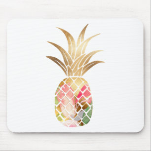 Watercolor Gold Pineapple Mousepad