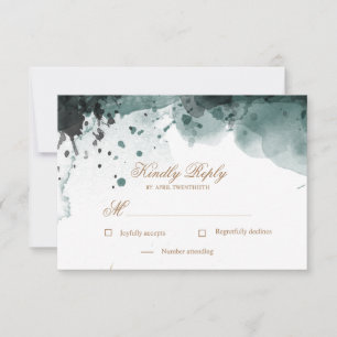 Watercolor Gold   RSVP-Antwortkarte RSVP Karte