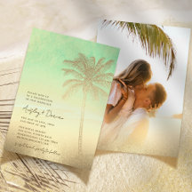 Watercolor Gold Sand Palm Tree Boho Foto Hochzeit