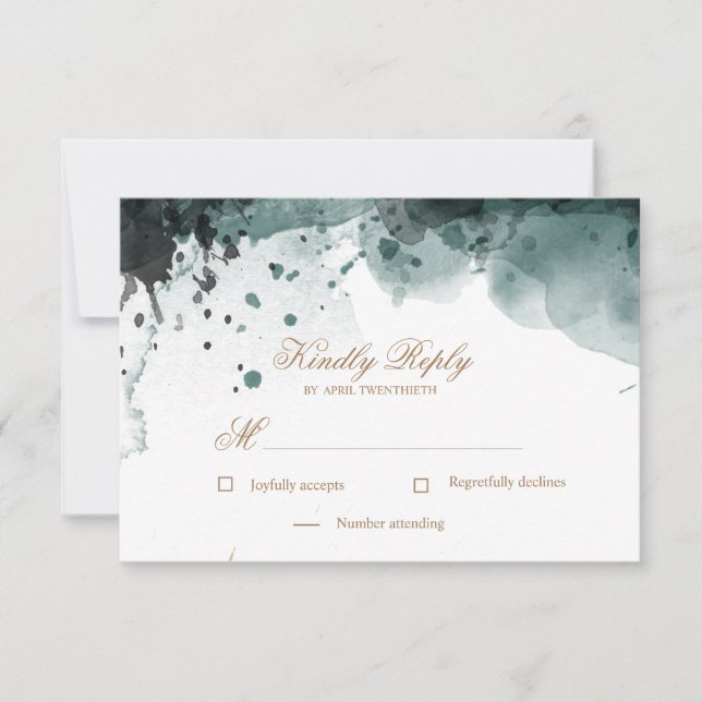 Watercolor Gold | UAWG Response Card RSVP Karte (Vorderseite)