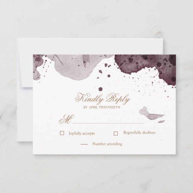 Watercolor Gold | UAWG Response Card RSVP Karte (Vorderseite)