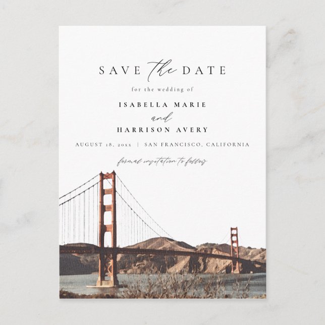 Watercolor Golden Gate San Francisco Postkarte (Vorderseite)