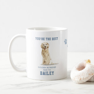Watercolor Golden Retriever Hund Papa Foto Kaffeetasse