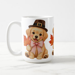 Watercolor Golden Retriever Welpe Fleece Kaffeetasse