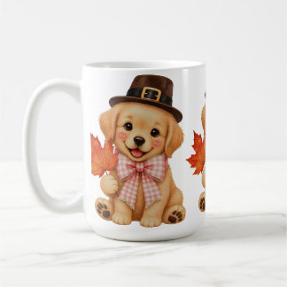 Watercolor Golden Retriever Welpe Fleece Kaffeetasse