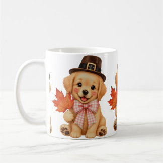 Watercolor Golden Retriever Welpe Fleece Kaffeetasse