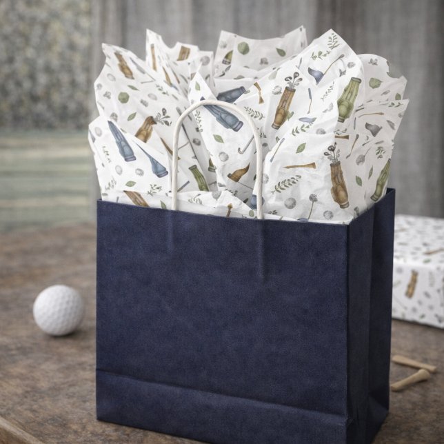 Watercolor Golf Tissue Paper | Golfer Gift Wrap Seidenpapier (Von Creator hochgeladen)