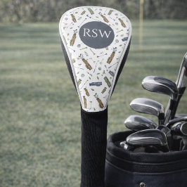 Watercolor-Golfmuster-Monogramm Golf Headcover