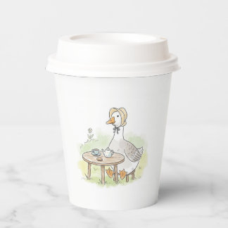 Watercolor Goose Tea Party Pappbecher