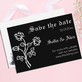 Watercolor Goth Schwarz Kleid Hochzeit speichern S Begleitkarte