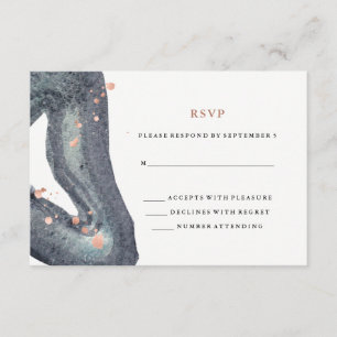 Watercolor graues Geode Hochzeit UAWG RSVP Karte