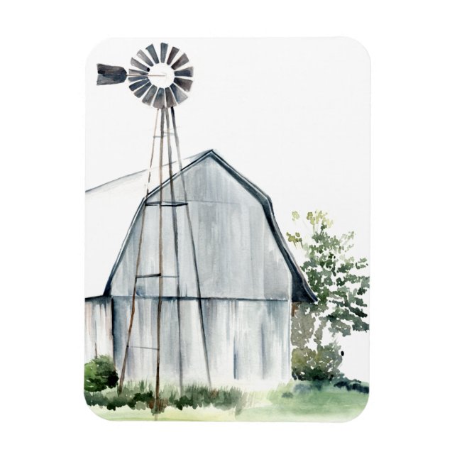 Watercolor Gray Barn Magnet (Vertikal)