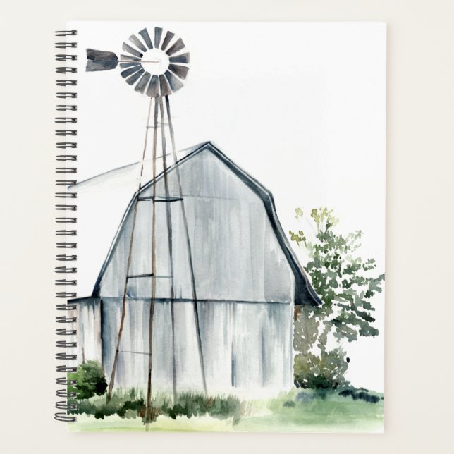 Watercolor Gray Barn Planer (Vorderseite)