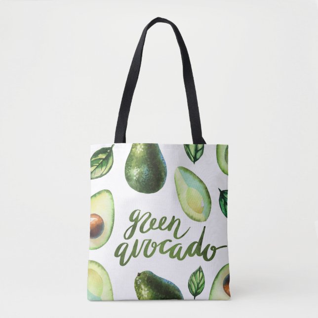 Watercolor Green Avocado Moderne Kalligrafie (Vorderseite)