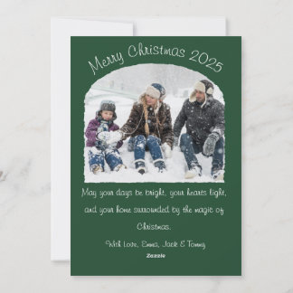 Watercolor Green Christmas Tree Winter Holiday Feiertagskarte