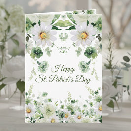 Watercolor Green Floral Happy St. Patrick's Day Karte