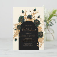 Watercolor Green Gold Rose Brautparty laden