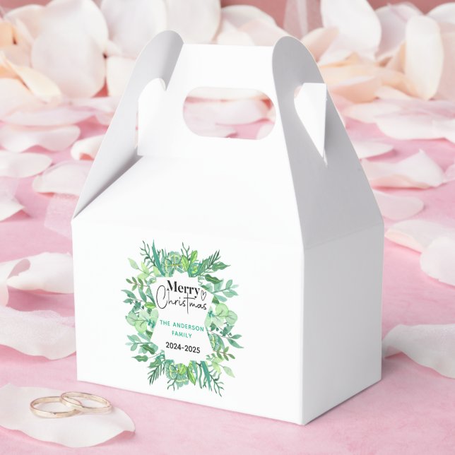 : Watercolor Green Grass - Festliches Weihnachtsfe Geschenkschachtel (Hochzeit)