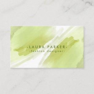 Watercolor Green Spritzer Abstrakt Makeup Artist Visitenkarte
