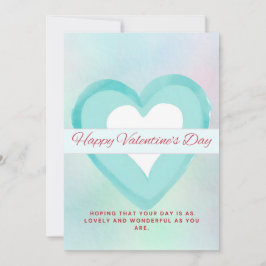 WATERCOLOR GREEN VALENTINE’S DAY GREETING CARD DANKESKARTE