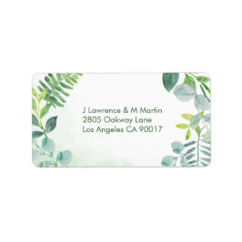 Watercolor Greenerage Foliage Address Labels Adressaufkleber