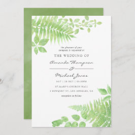 Watercolor Greenerity Foliage Hochzeit Einladung
