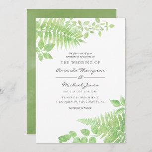 Watercolor Greenerity Foliage Hochzeit Einladung