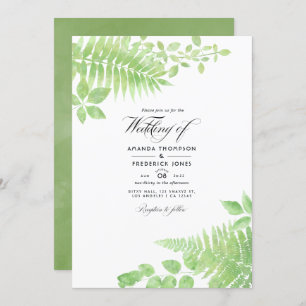Watercolor Greenerity Foliage Hochzeit Einladung