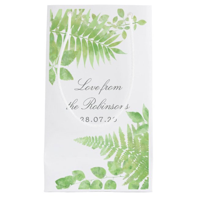 Watercolor Greenerity Foliage Wedding Vielen Dank Kleine Geschenktüte (Vorderseite)