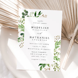 Watercolor Greenerity Frame Wedding Einladung