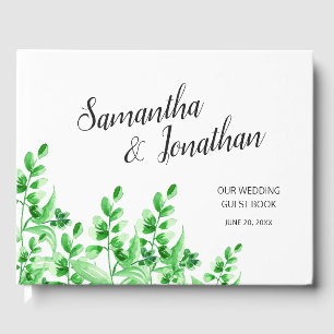 Watercolor Greenerity Script Wedding Gästebuch