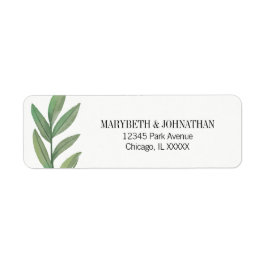 Watercolor Greenerity Wedding Address Label