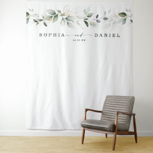 Watercolor Greenerity Wedding Foto Prop Hintergrun Wandteppich