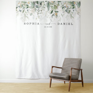 Watercolor Greenerity Wedding Foto Prop Hintergrun Wandteppich
