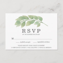 Watercolor Greenerity Wedding Meal Choice RSVP Kar Karte