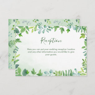 Watercolor Greenerity Wedding Reception Card Einladung