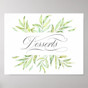Watercolor Greenerity Wedding Wüste Signage Poster