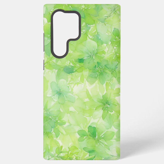 Watercolor Greenery and Flowers Phone Case Samsung Galaxy Hülle (Rückseite)