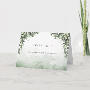 Watercolor Greenery Baby Dusche Vielen Dank Dankeskarte