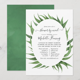 Watercolor Greenery Baby Shower by Mail Einladung